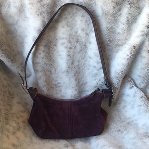 Purple suede coach bag
